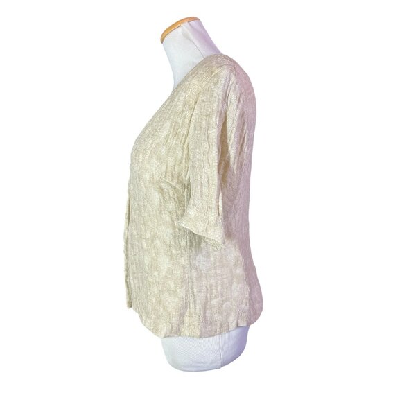 Modyva Fits Small Short Sleeve Cream Jacket Textured *Flaw - Picture 9 of 11